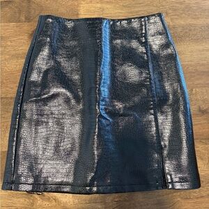 Topshop Black Textured Pencil Skirt